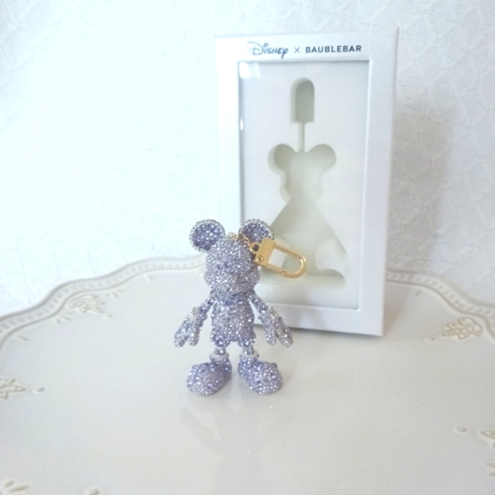 Baublebar × Disney Purple Gem Mickey Mouse Bag Charm Keychain
